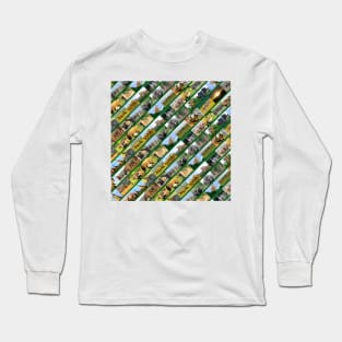 African Wildlife Stripe Collage Green Long Sleeve T-Shirt